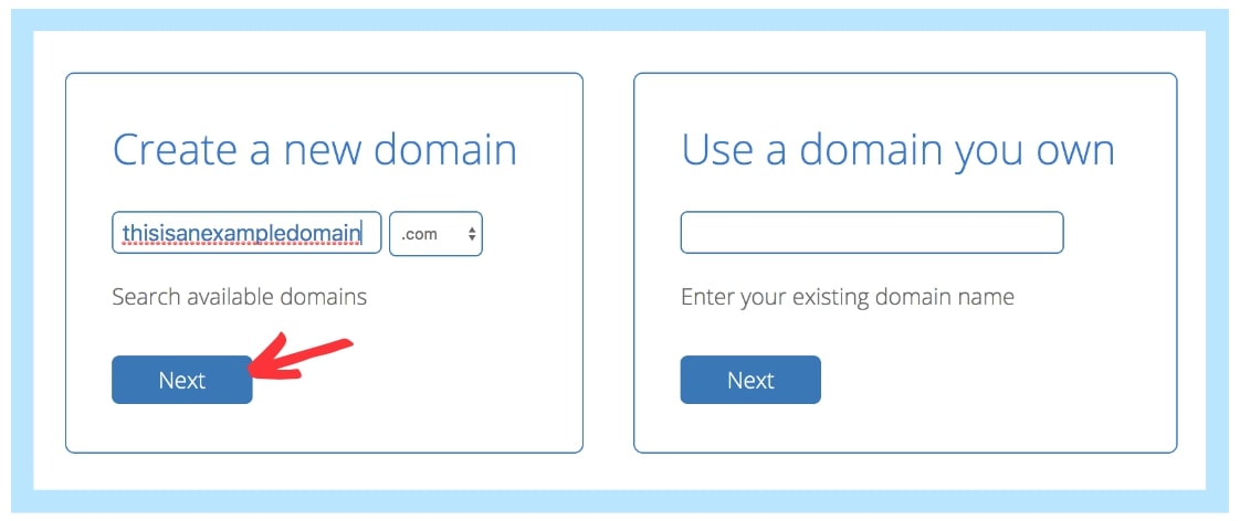 free domain name blueshost